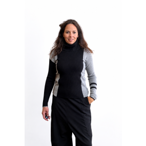 Trui sliertjes black/grey