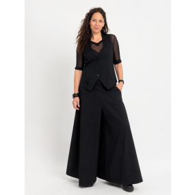 Tie neck vest black
