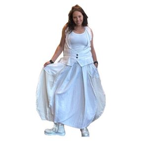 Rok N006 Wit/beige