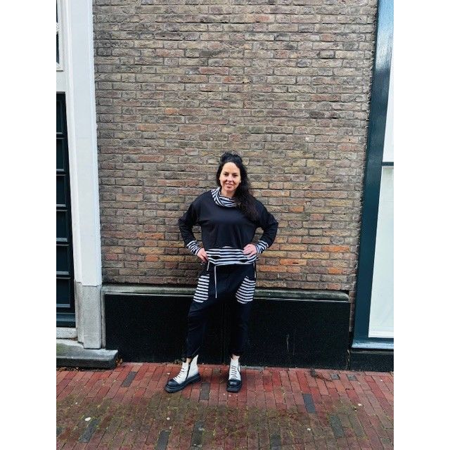 Elli oversized tunika shirt zw/wit