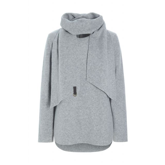 Blouse w/scarf 1373 light grey