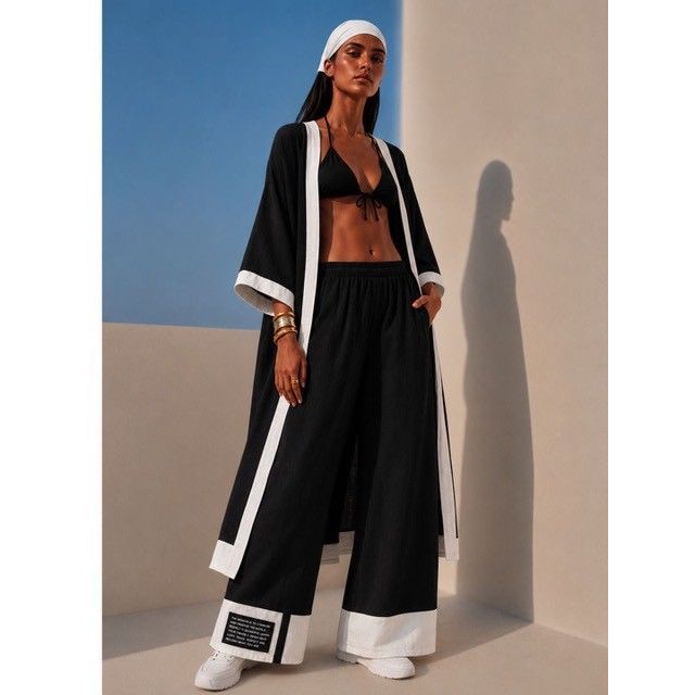 Vest N2084 zwart-wit