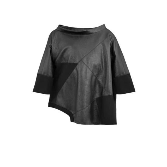 Vegan leather top 21856
