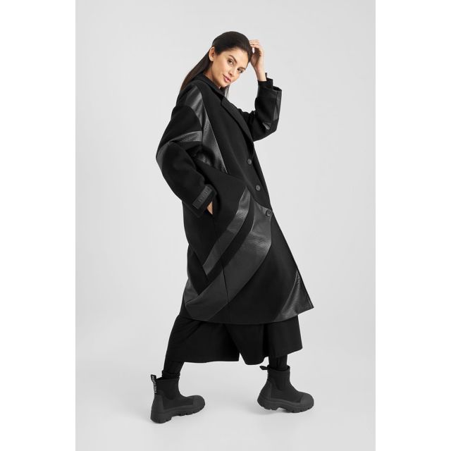 Contrast panel coat 21890