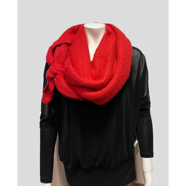 sjaal 60-220cm 80% viscose, 20% wol rood