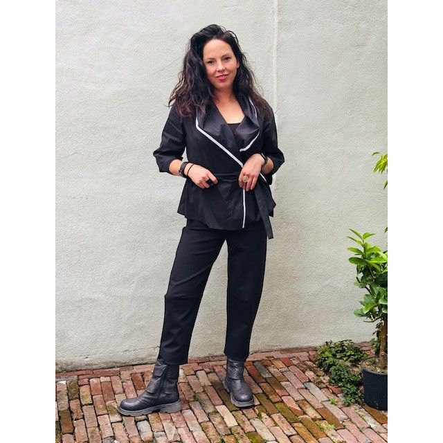 Jas/blouse Sara zwart/wit
