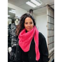 Sjaal driehoek 82x125x208cm 80%visc,20% wol rose-*