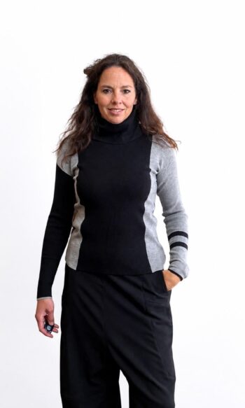 Trui sliertjes black/grey