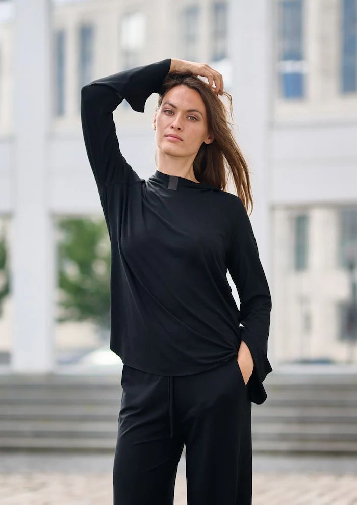Hoodie blouse 96096 zwart