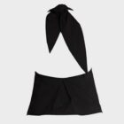 Tie neck vest black
