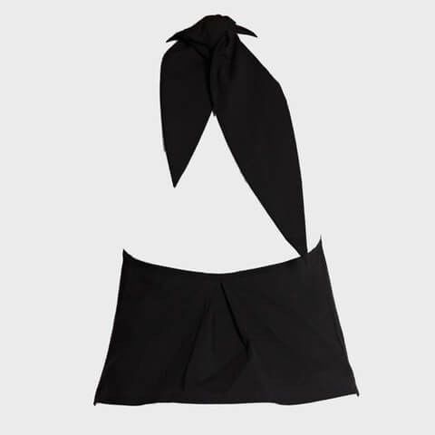 Tie neck vest black