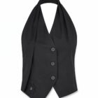 Tie neck vest black